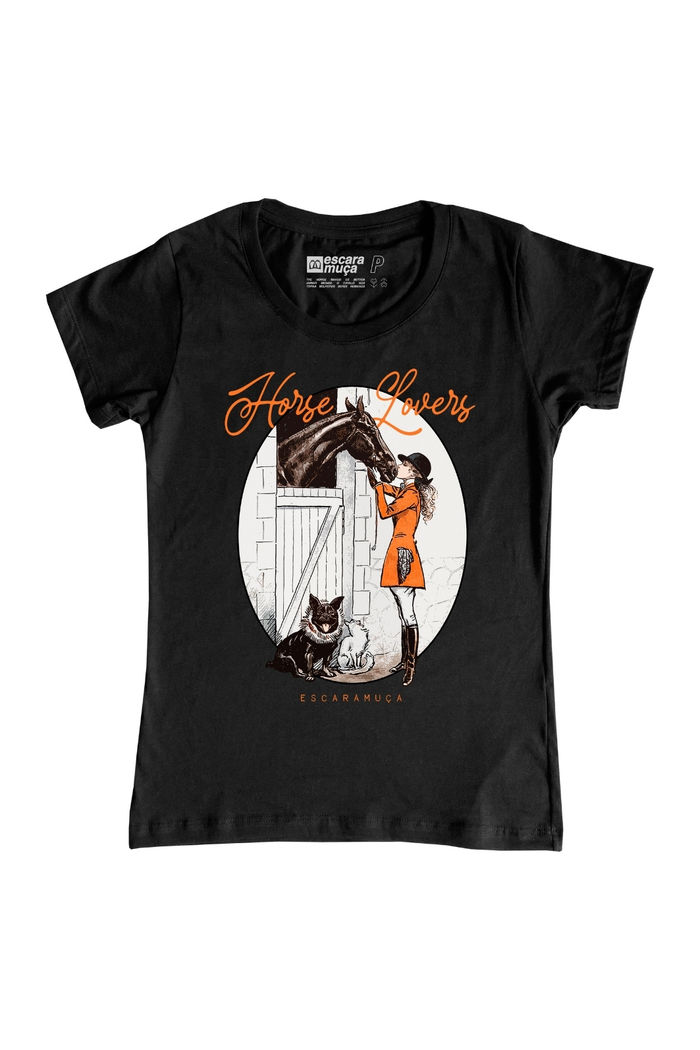 CAMISETA FEM HORSE LOVERS ESTAMPA DIGITAL - SF009