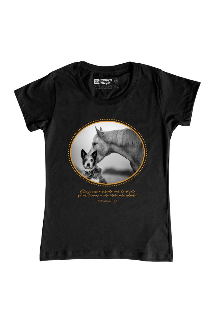 CAMISETA FEM AMISTAD ESTAMPA DIGITAL - SF045
