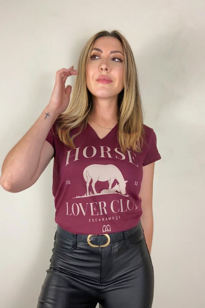 CAMISETA FEMININA HORSE LOVERS CLUB - 1F163
