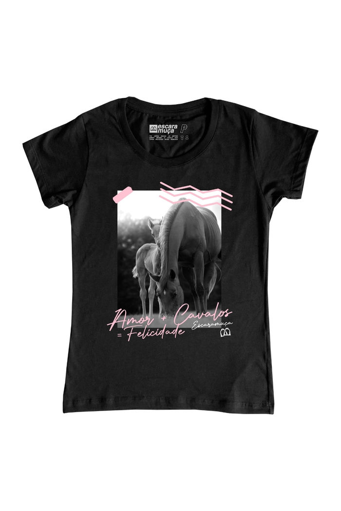 CAMISETA FEM FELICIDADE ESTAMPA DIGITAL - SF006