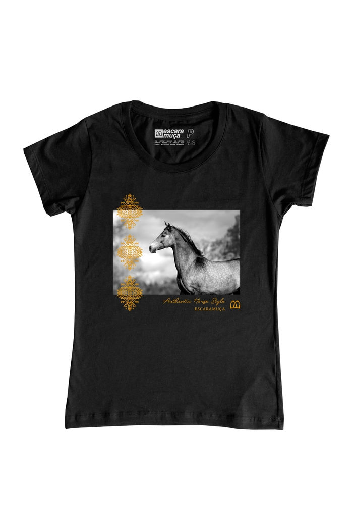 CAMISETA FEM GOLDEN ESTAMPA DIGITAL - SF028