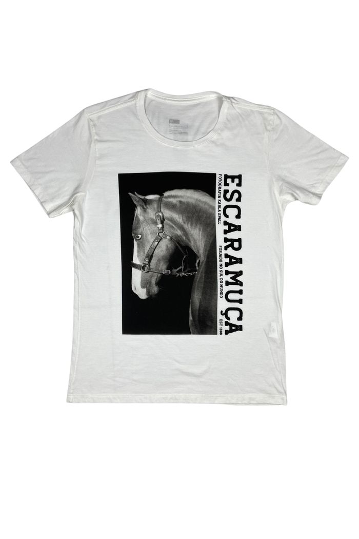 CAMISETA MASCULINA SLIM PERFIL GARANHAO OFFWHITE