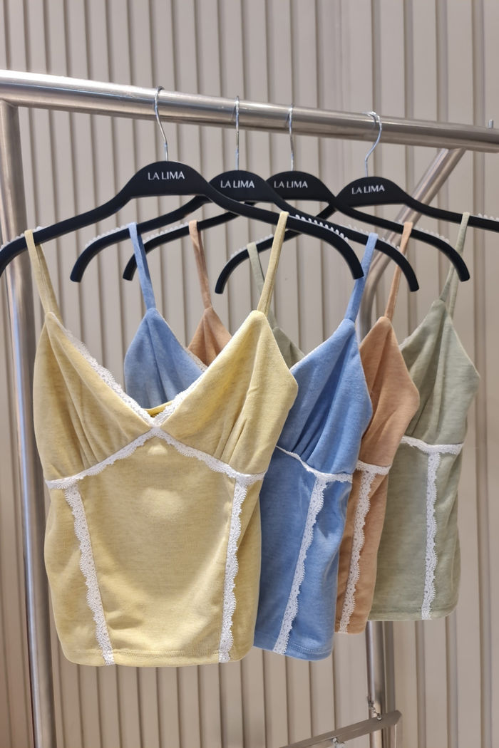 Blusa Alcinha Corselet em Malha Rib com Renda 4 Cores