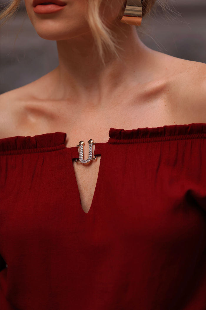 Blusa Ombro a Ombro Strass Boho 2 Cores