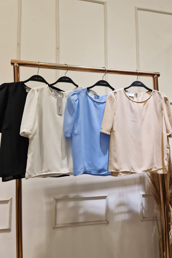 Blusa Crepe Manga Basic 4 Cores