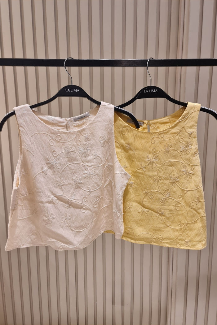 Regata Bordada Viscose com Poliamida 2 Cores