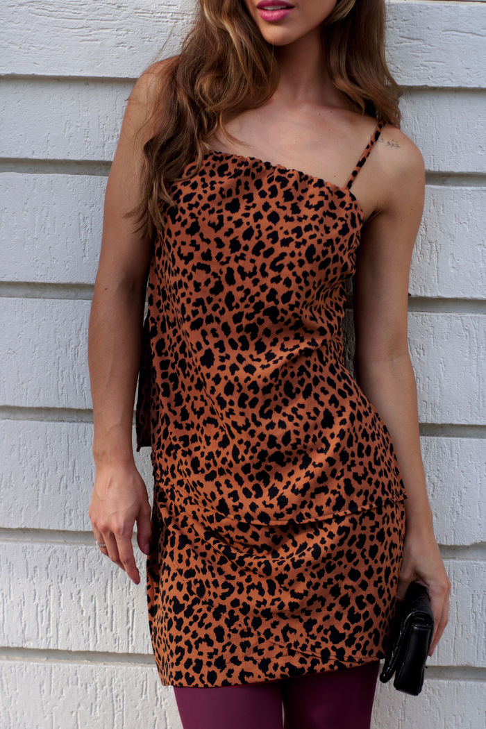 Saia Drapeada Animal Print 2 Cores