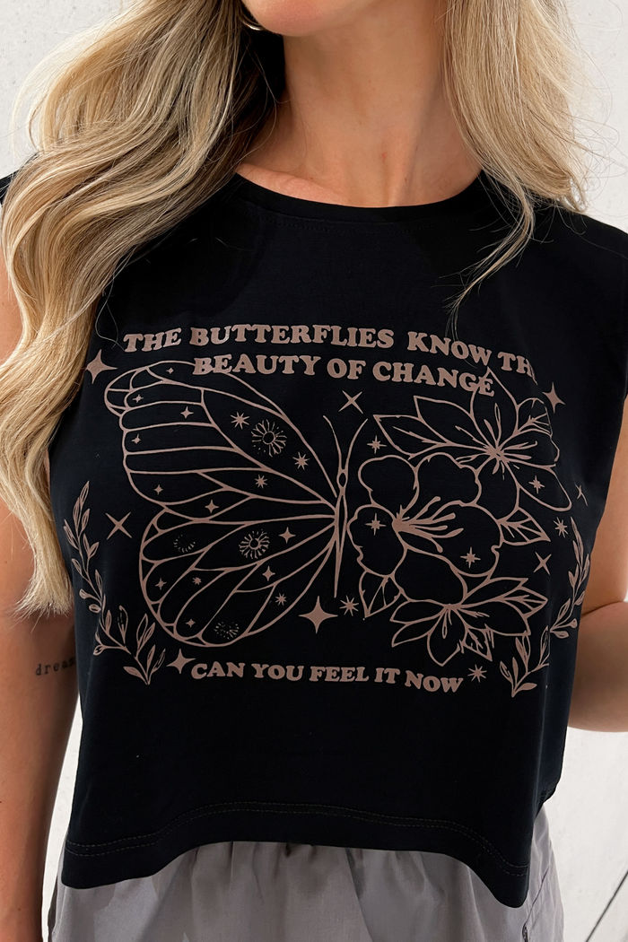 Regata Tee Borboleta Preto