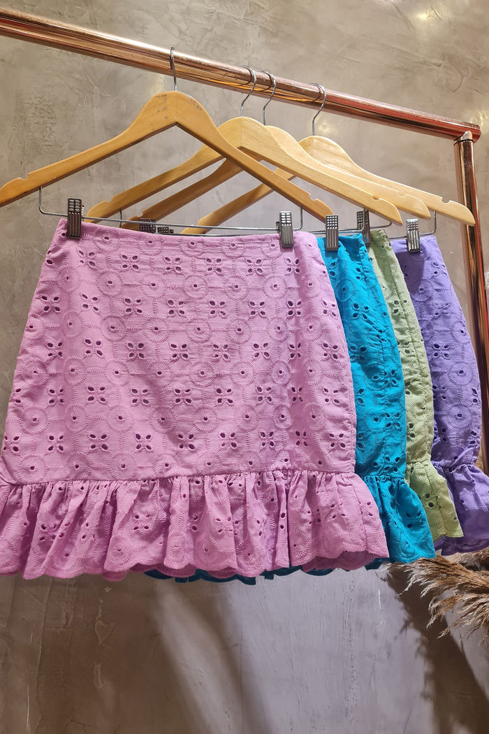 Saia Babado Laise Algodão Bordado