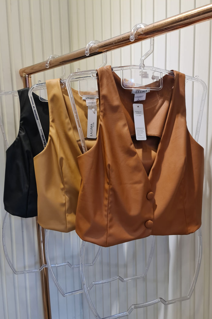 Colete Clássico Couro Sintético