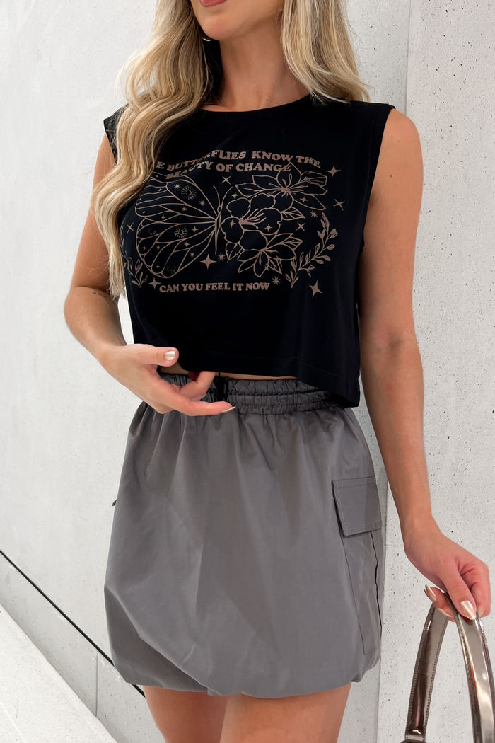 Regata Tee Borboleta Preto