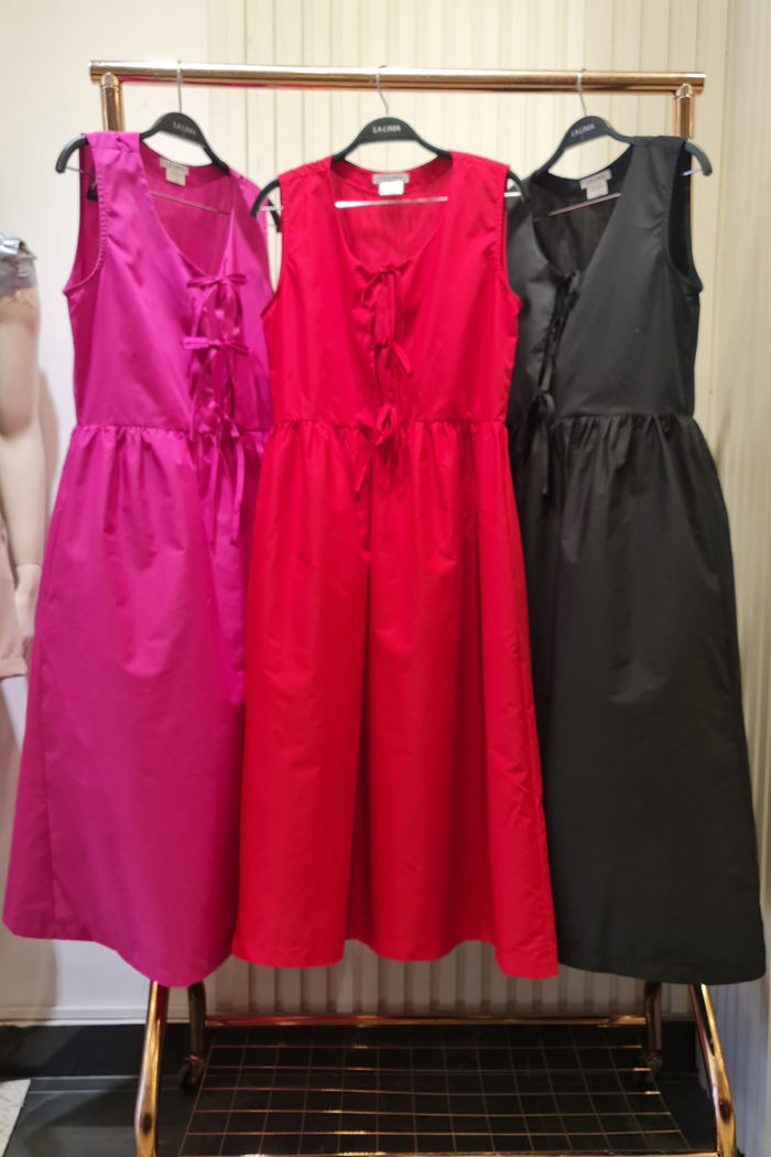 Vestido Lacinhos Tricoline Amplo 3 Cores