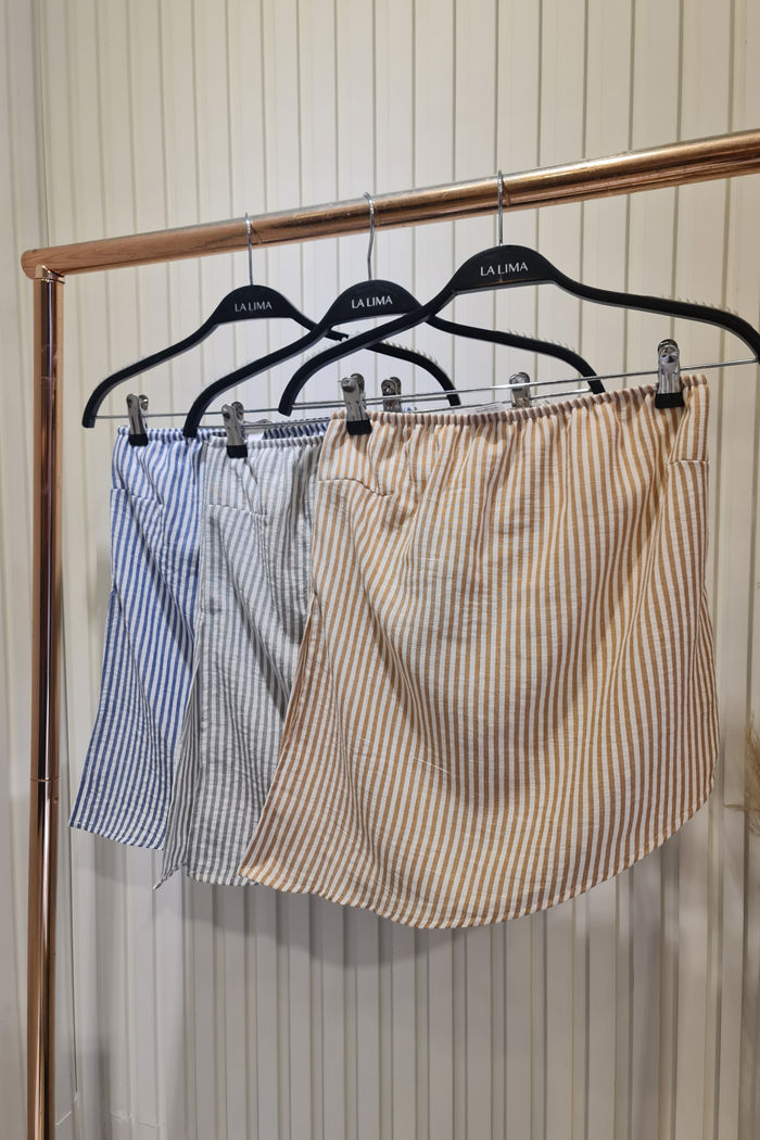 Blusa Crepe Linho Tomara Que Caia New Listras