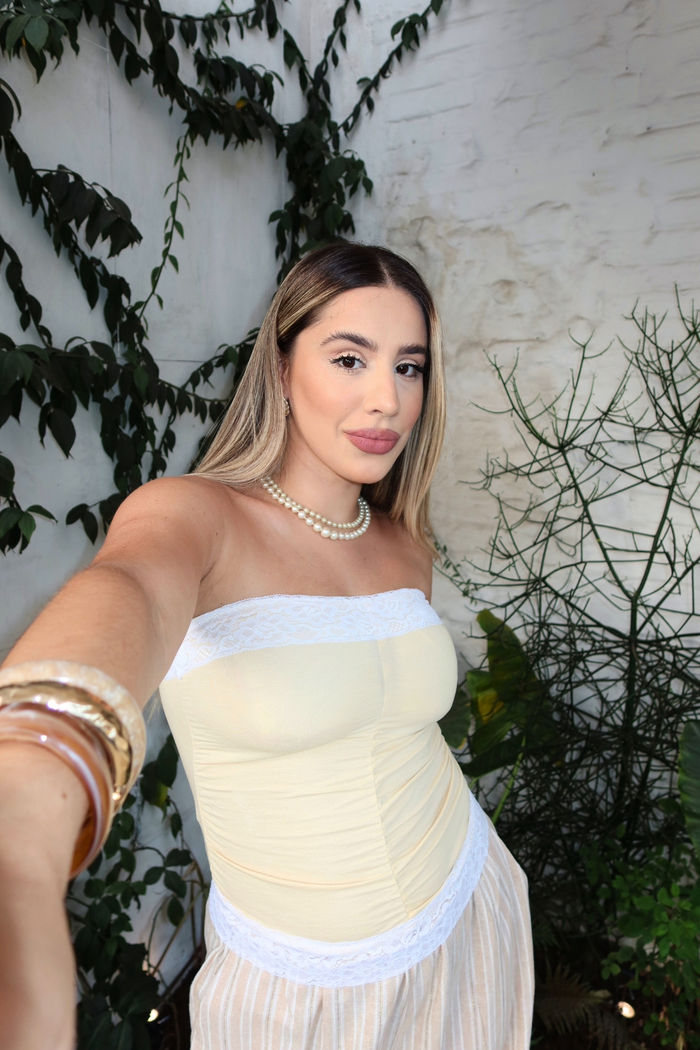 Tomara Caia Renda Drapeada 5 Cores