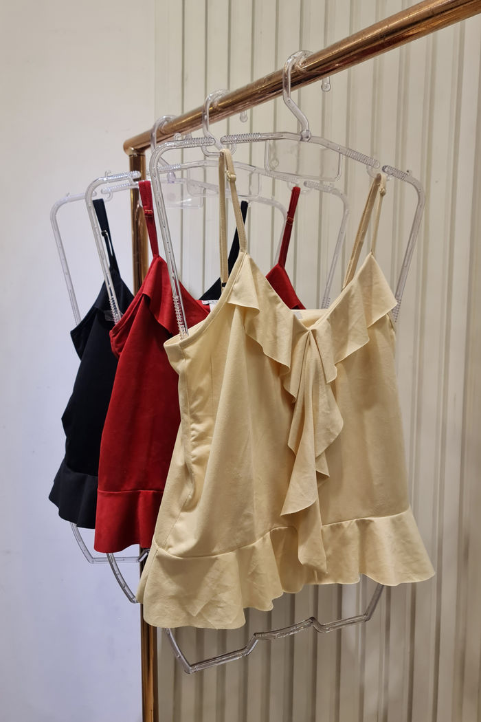 Alcinha em Suede com Babados Boho