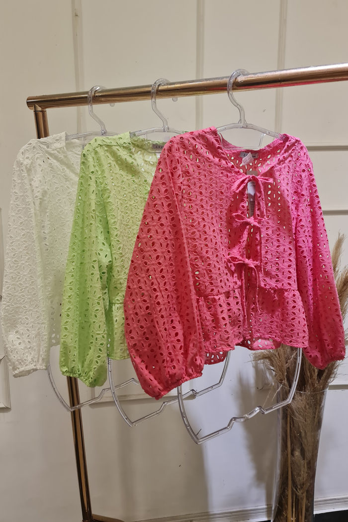 Bata Lacinhos Laise Bordado Flor