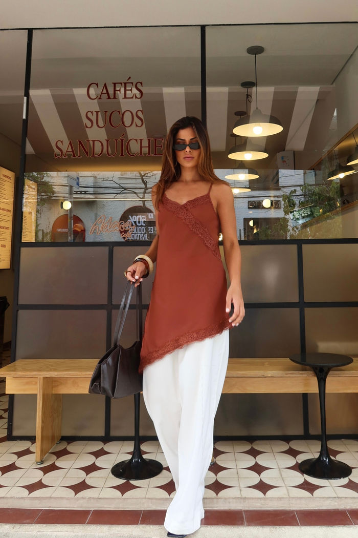 Blusa Vestido Renda Crepe 4 Cores