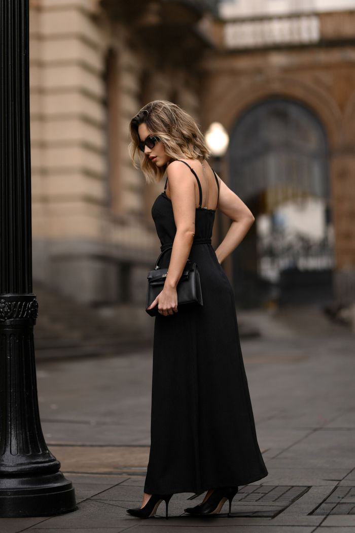 Vestido Longo Alfaiataria com Cinto