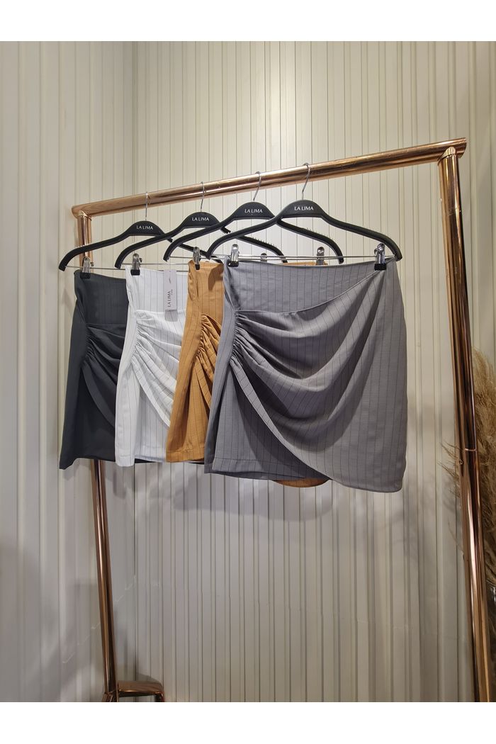 Saia Drapeada Risca de Giz  4 Cores