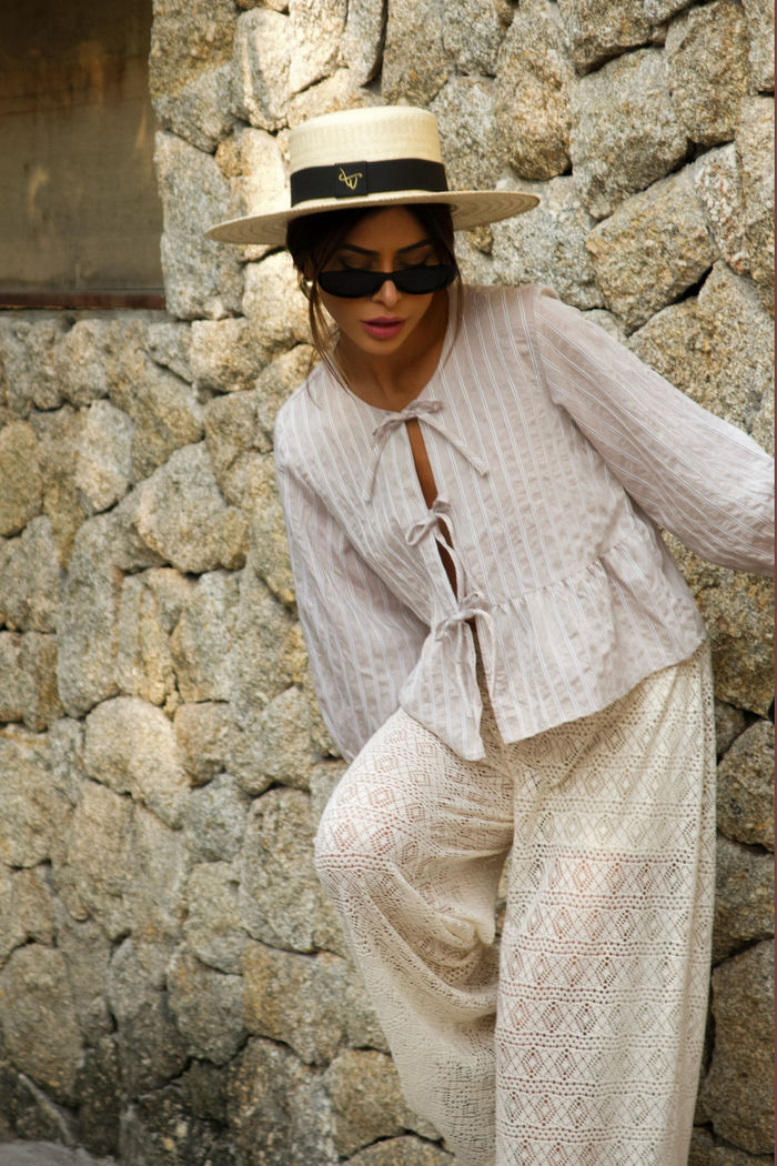 Bata Listrada de Lacinhos Poliamida 2 cores