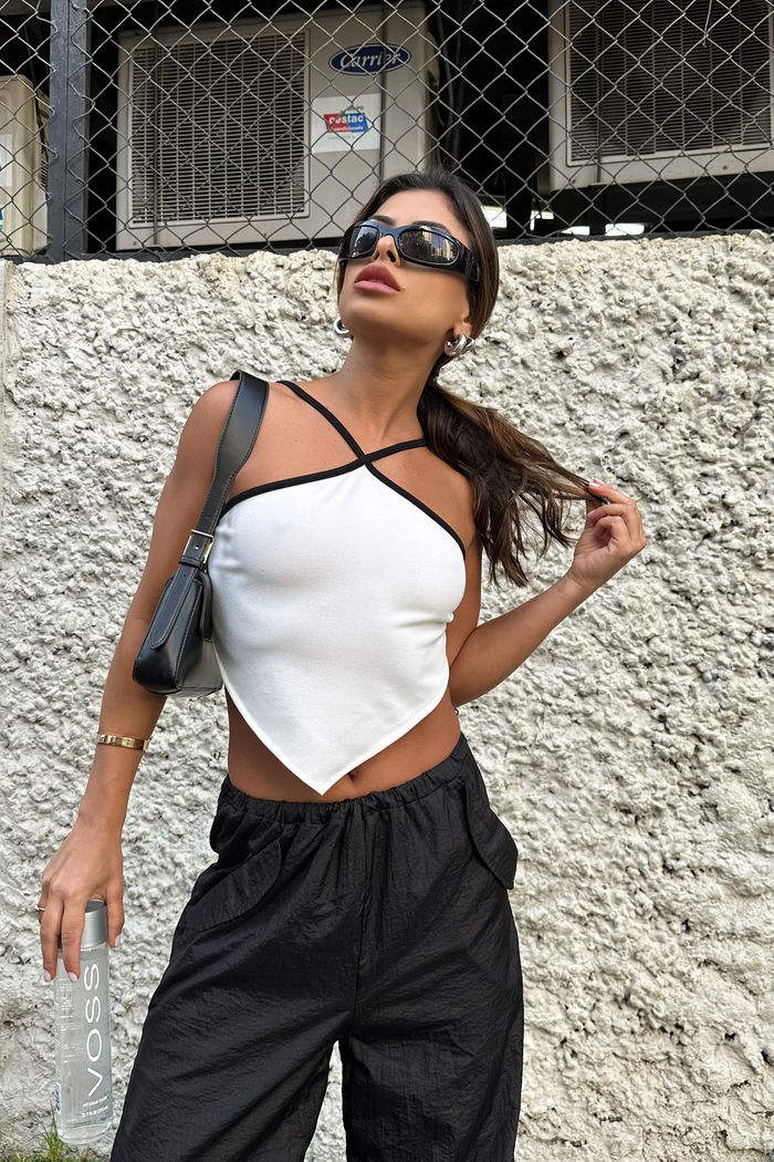 Cropped Ponta Preto e Branco