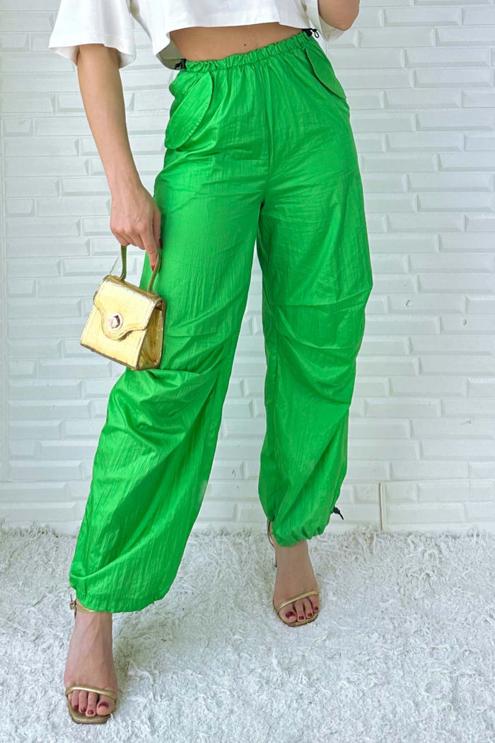 Calça Parachute Brilho Verde