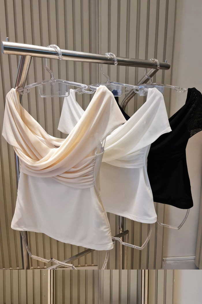 Blusa Ombro a Ombro Cruzada Tule 3 Cores