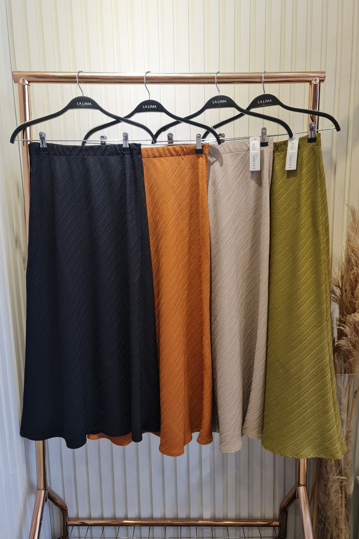 Saia Sereia Crepe Textura 4 Cores