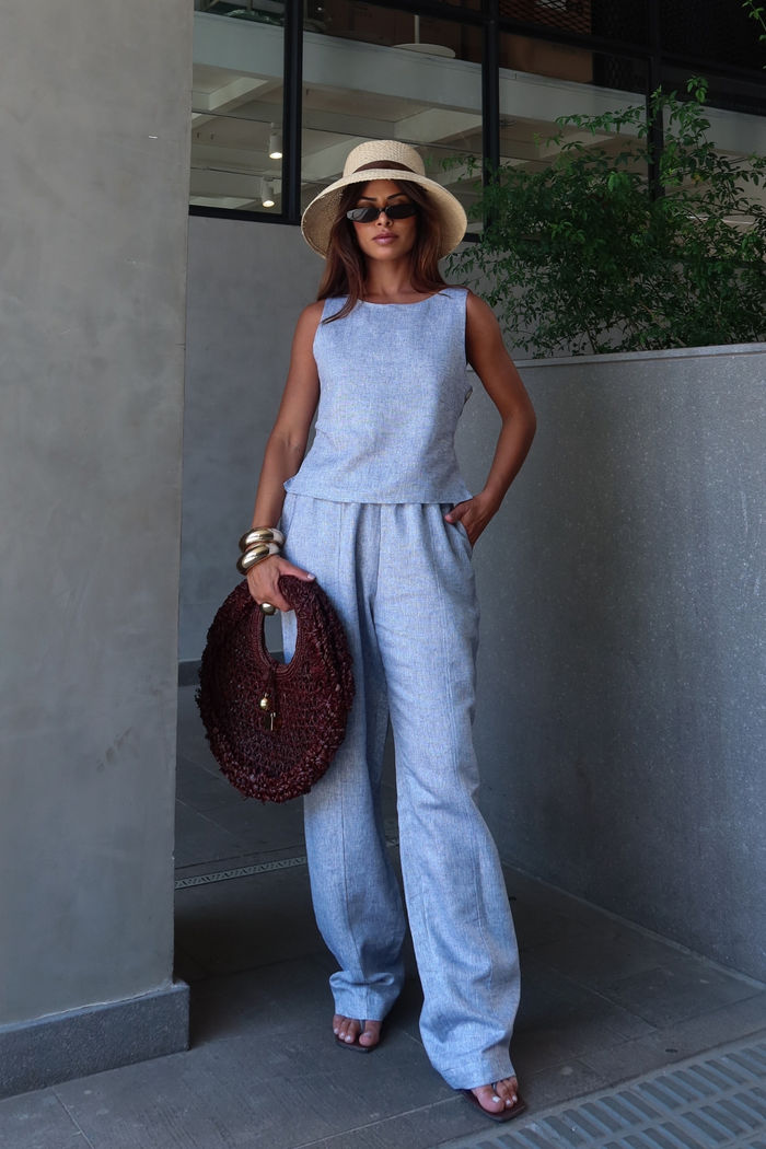 Calça Pantalona Linho Brilho 2 Cores