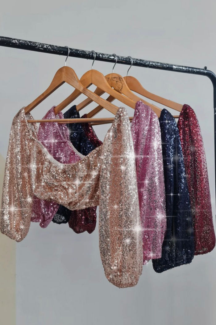 Cropped Paetê Cigana Elisa Cores