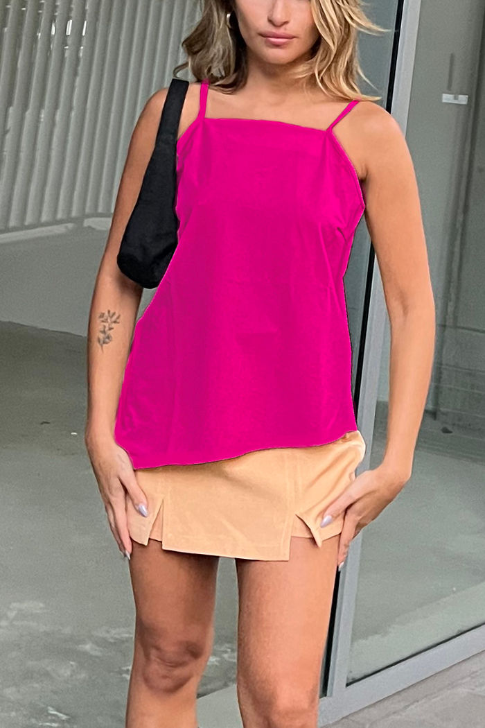 Alcinha Alongada Assimétrica Pink