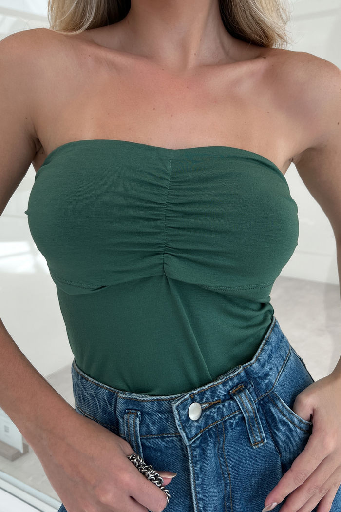 Blusa Tomara Franzida Busto Verde