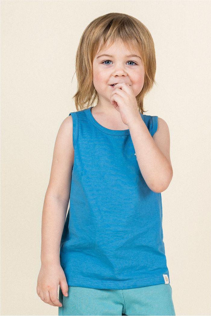 Regata Menino 100% Algodão - Azul Turquesa