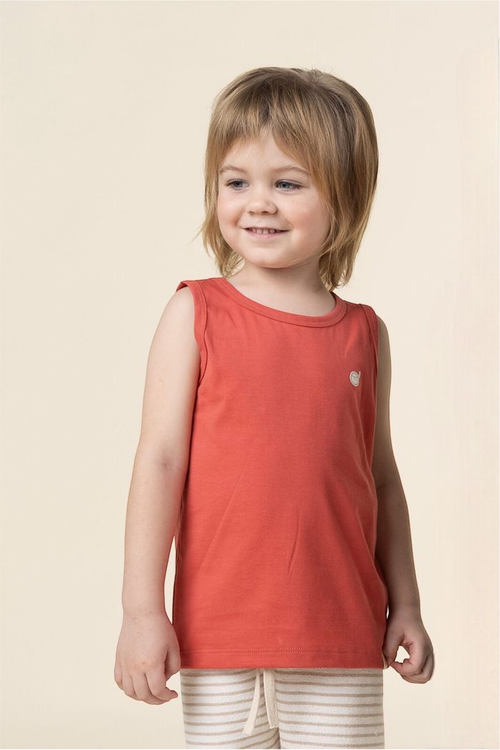 Regata Menino 100% Algodão - Vermelho Cedro