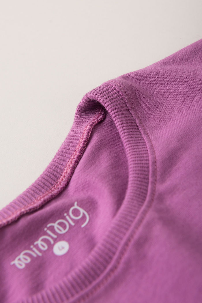 Combo 3 Blusas Box Menina Manga Curta - Lilás Lavanda - Laranja Tangerina - Azul Turquesa