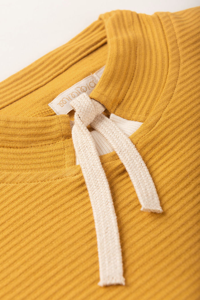 Blusa Infantil Moletom Texturizado 100% Algodão - Amarelo Âmbar Escuro