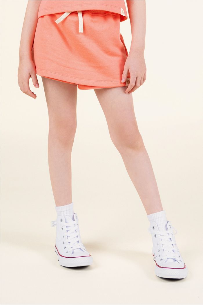 Shorts Saia Menina 100% Algodão Sustentável - Rosa Coral