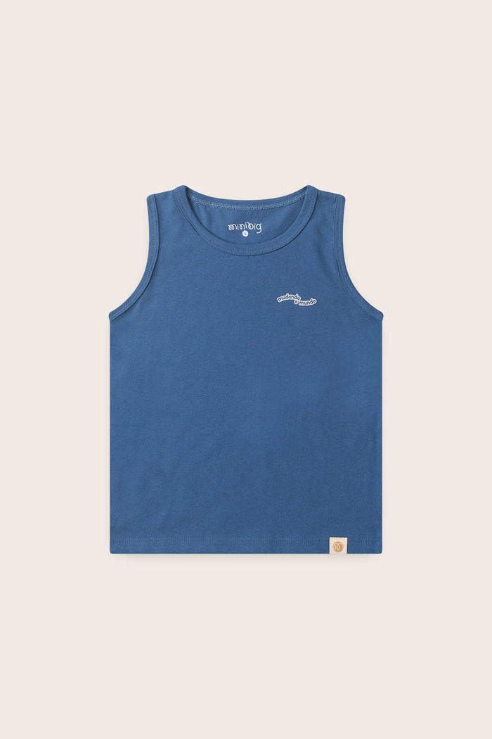 Regata Menino 100% Algodão - Azul Anil