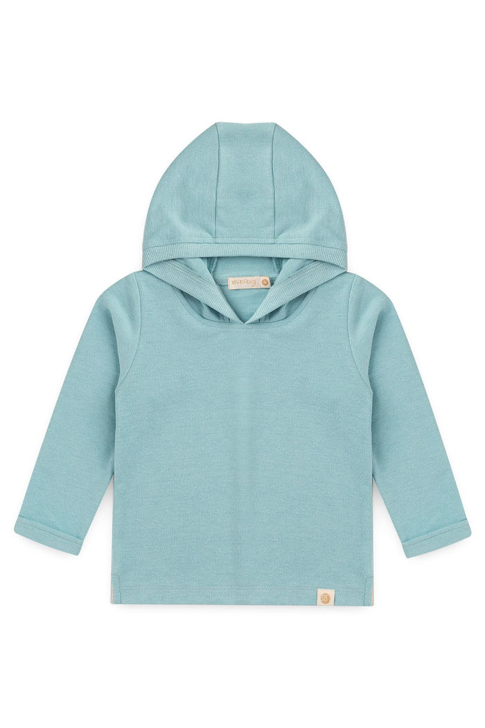 Blusa Hoodie Com Capuz Infantil Super Malhão Algodão Sustentável - Verde Acqua Claro