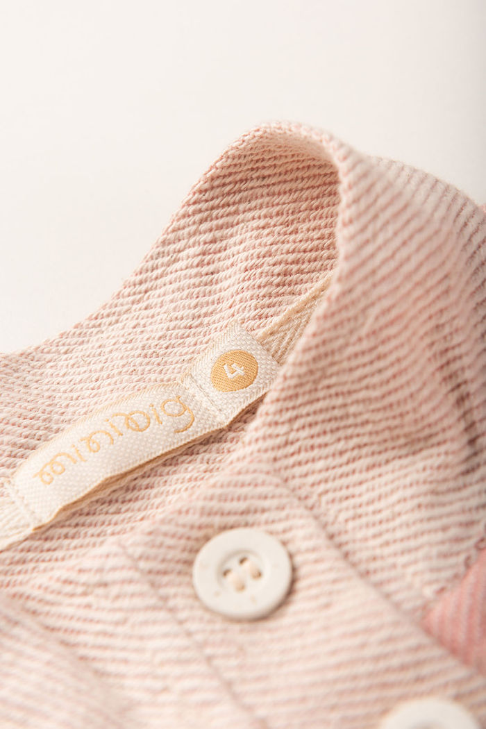 Conjunto Infantil Menina De Blusa e Calça Wide Leg Moletom Linho Sustentável - Rosa