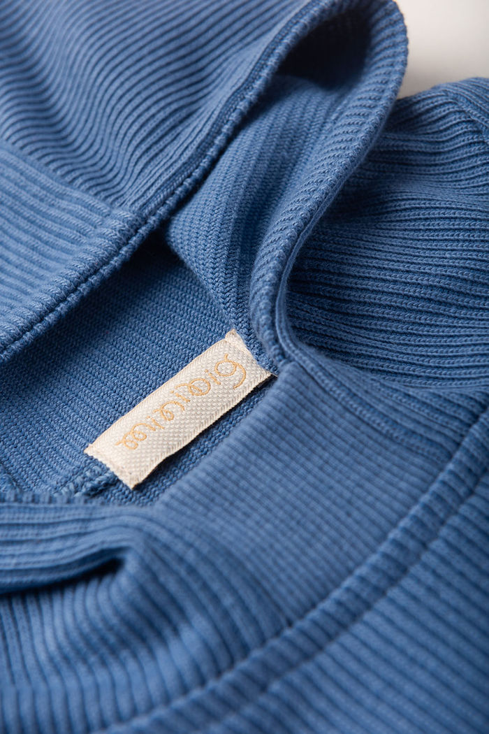 Blusa Hoodie Com Capuz Infantil Moletom Texturizado Algodão Sustentável - Azul Anil