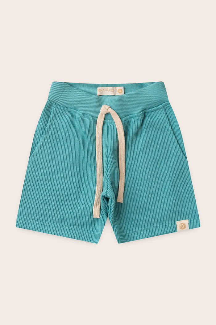 Bermuda Menino Moletom Texturizado Algodão Sustentável - Verde Acqua