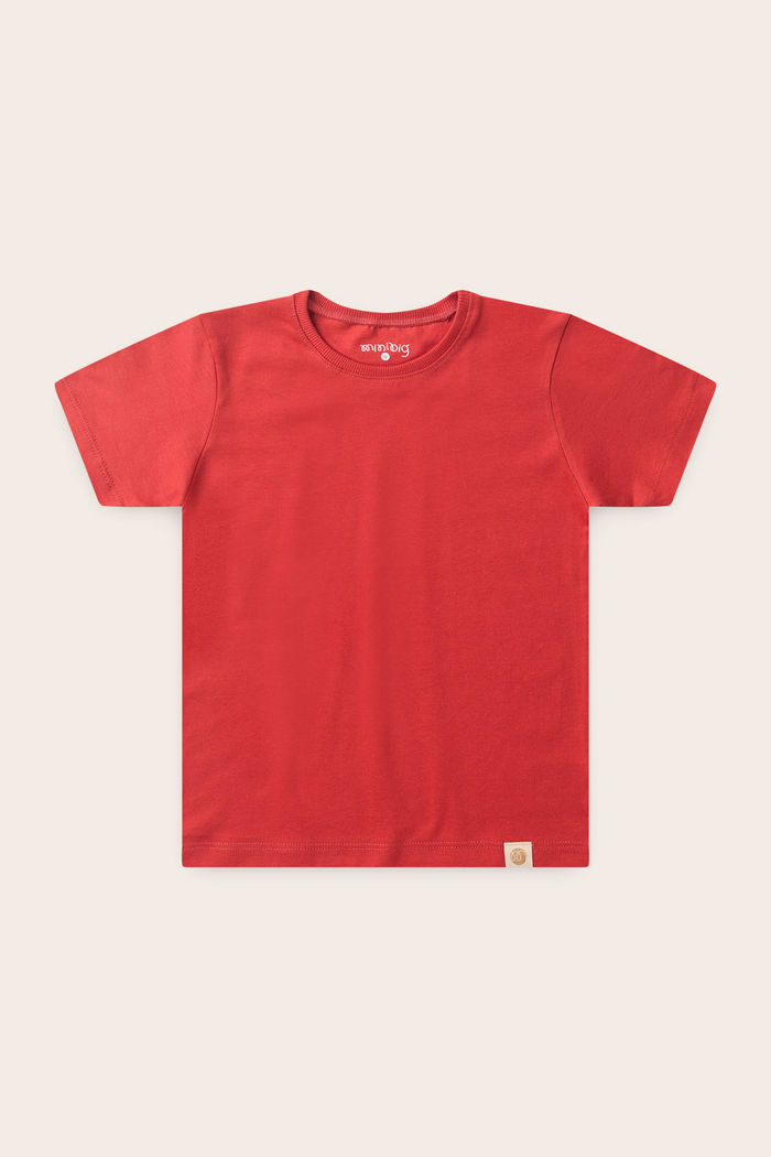 Camiseta Menino 100% Algodão - Vermelho Cedro