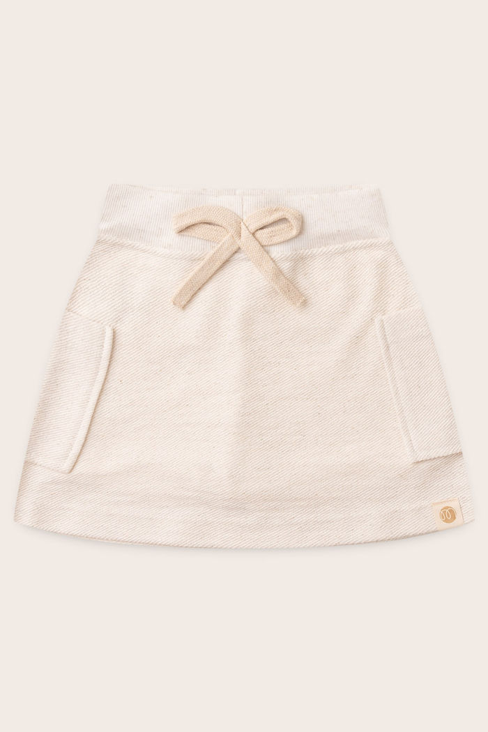 Saia Menina Com Shorts Moletom Super Sustentável - Off Natural