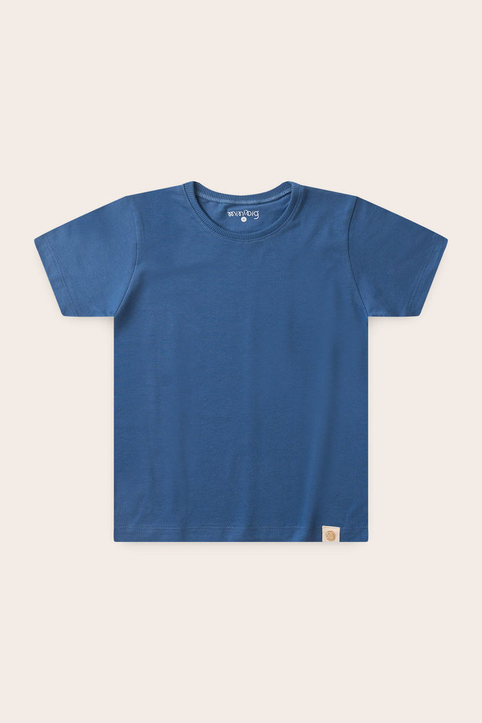 Camiseta Menino 100% Algodão - Azul Anil