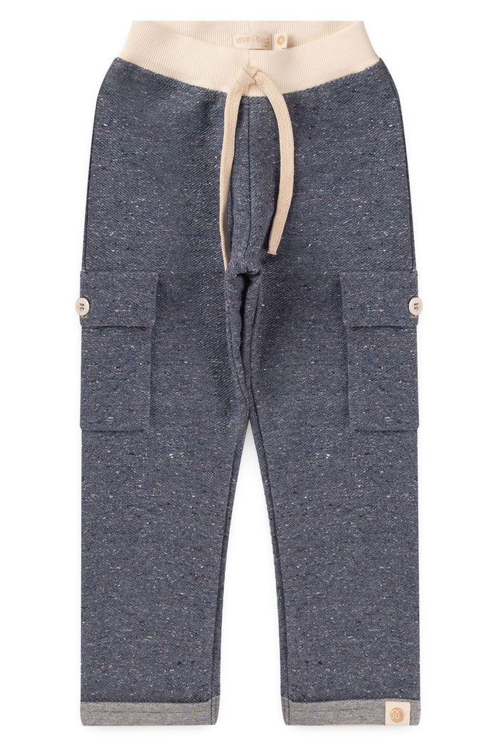 Calça Jogger Infantil Moletom Fio Reciclado Sustentável - Azul Jeans