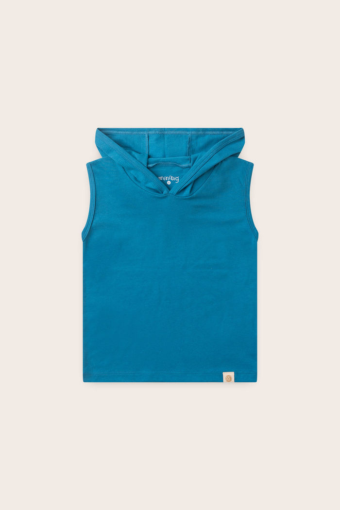 Regata Over Com Capuz Menino 100% Algodão - Azul Turquesa