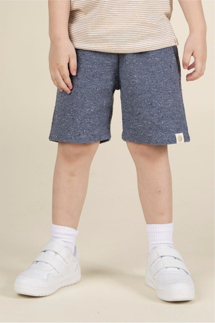 Bermuda Menino Fio Reciclado Sustentável - Azul Jeans