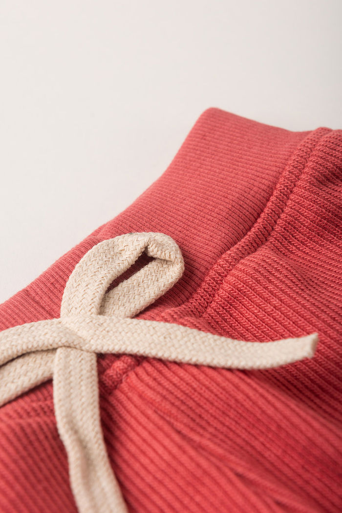 Shorts Menina Moletom Texturizado Algodão Sustentável - Vermelho Cedro