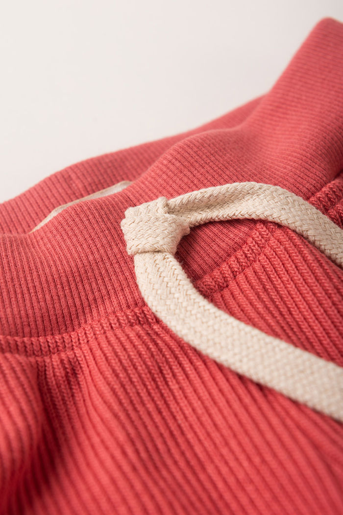 Bermuda Menino Moletom Texturizado Algodão Sustentável - Vermelho Cedro